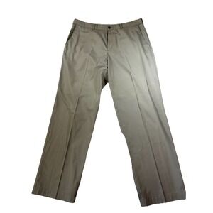 Club Room Pants Mens 36x31 Tan Khaki Stretch Cotton Chino Straight Leg Preppy